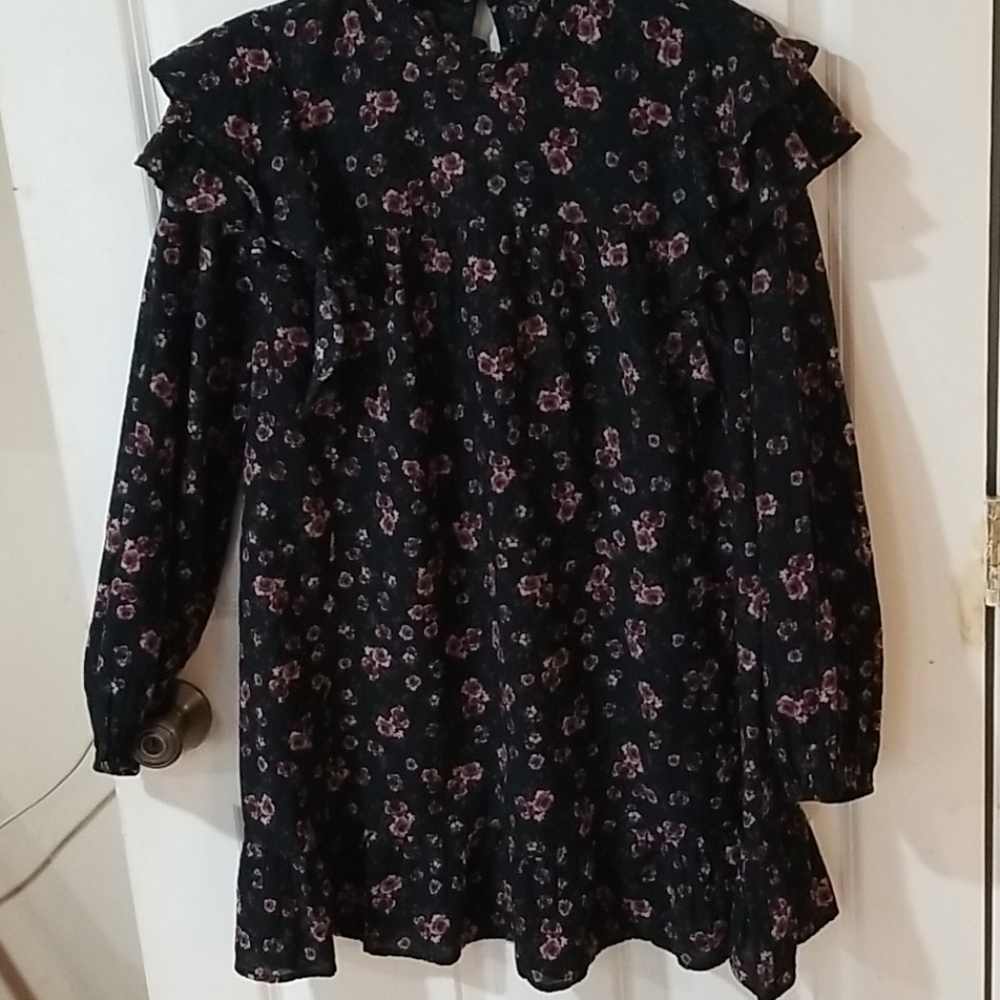 Cute Wild Fable Floral & Frilly Long Sleeve Dress
